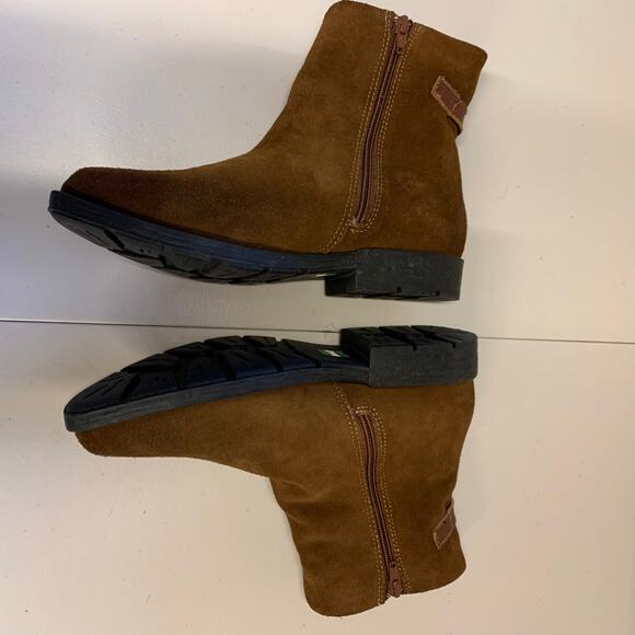 Cougar Suede Boots Ankle Chelsea Pull On Brown Almond Toe Waterproof Fall Winter - Picture 9 of 11